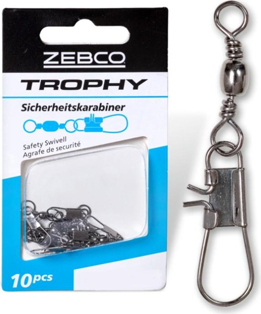 Zebco Trophy Sicherheitswirbel Angelwirbel mit Sicherheitskarabiner Gr. 12
