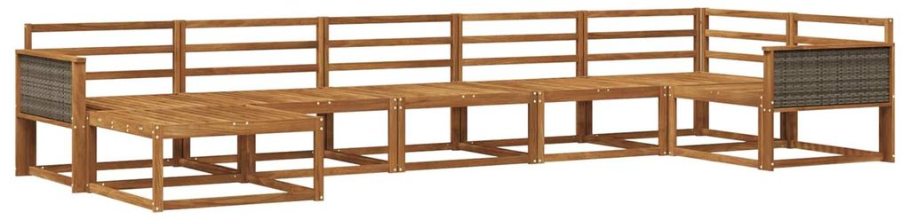 vidaXL Outdoor-Sofagarnitur 7 pcs Natur Massivholz Akazie