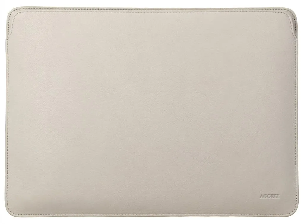Étui MacBook 16 pouces en cuir fin Accezz, housse antichoc beige