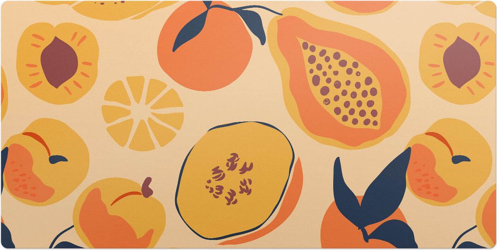 Fruchtiges Retro-Muster– Schreibtischunterlage – Schreibtisch Tischunterlage – 100x50 cm – Unterlage Groß Schreibtischmatte