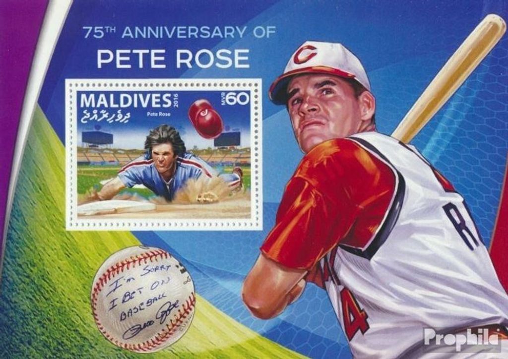 Briefmarken Malediven 2016 Mi Block 948 (kompl. Ausg.) postfrisch Peter Rose