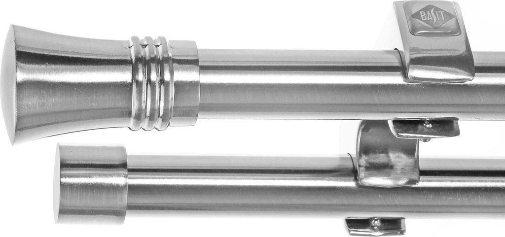 Edelstahl Look Gardinenstange Ø 20mm Deckenträger 2-läufig zweiläufig Deckenbefestigung Knauf D60 E86E30 RR