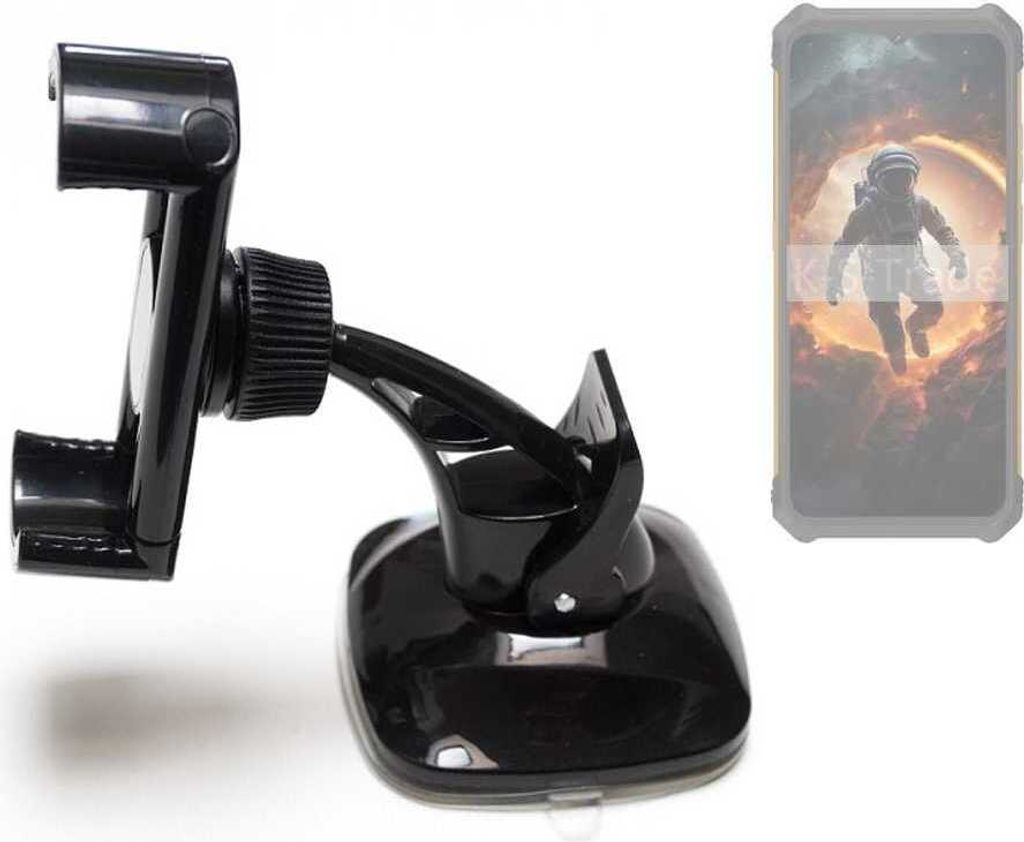K-S-Trade kompakte Handy-Halterung Windschutzscheibe kompatibel mit Cubot KingKong ES Armaturenbrett schwarz Autohalterung KFZ Halter