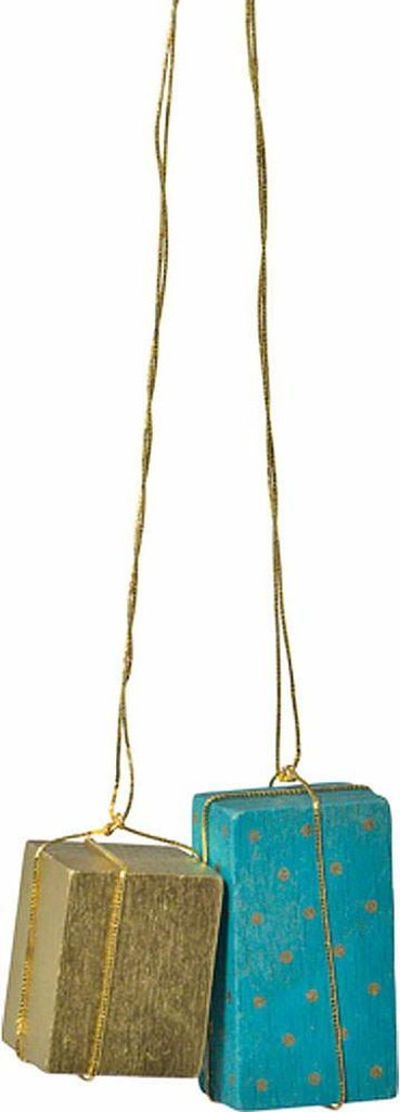 Christbaumschmuck "Pakete gold/türkis" (4cm) von KWO