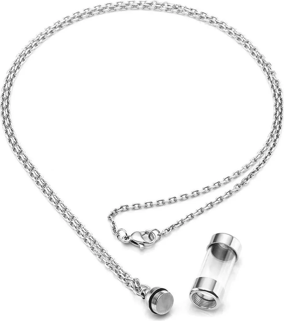 Protégez vos Souvenirs du Temps : Urne Pendentif Jovivi Argenté Étanche - 2