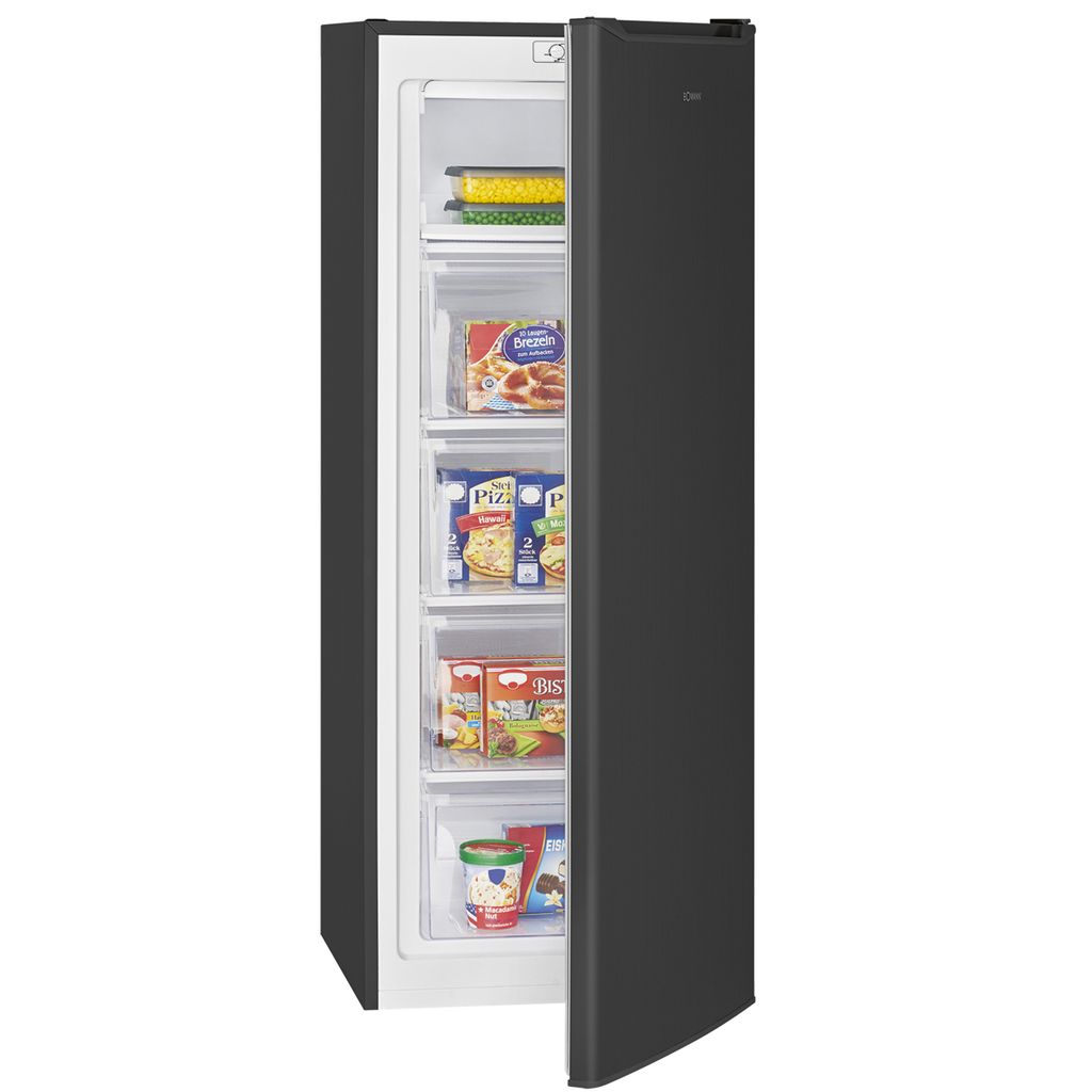 Bomann Gefrierschrank 143cm | 4 Sterne-Gefrierfach | ≤ -18°C | leise | wechselbarer Türanschlag | Gefrierschrank gross | 168L | GS 7364 schwa...