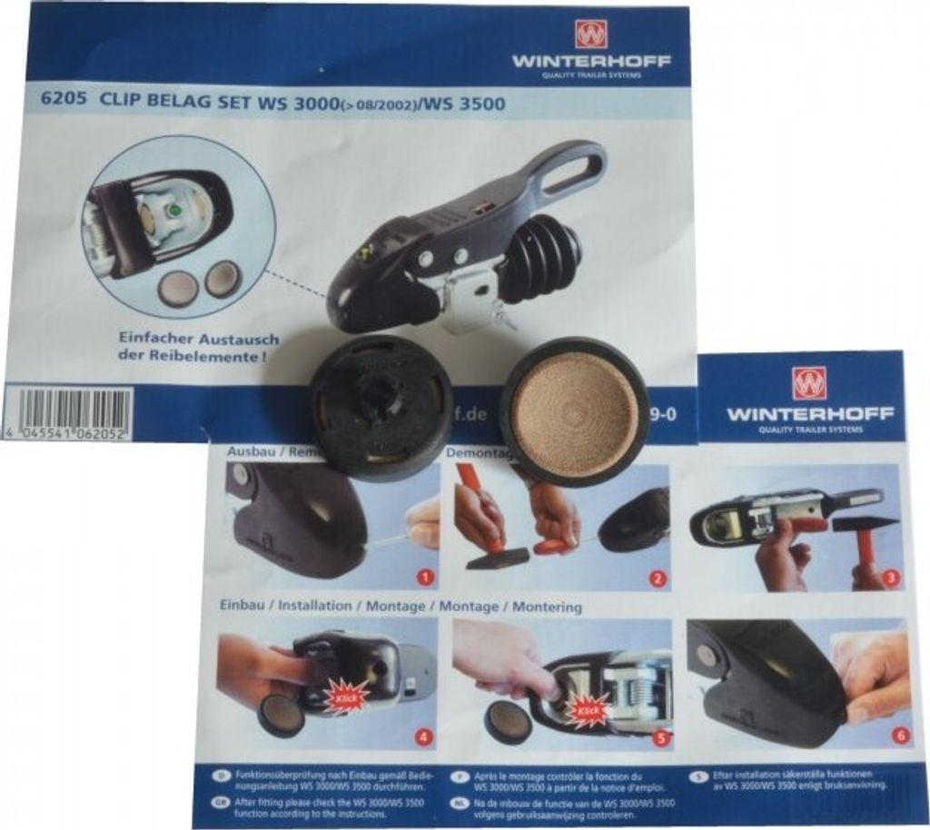 Reibbelag-Satz Winterhoff WS 3000 ab Bj. 08.2002 + WS3500 Antischlingerkupplung