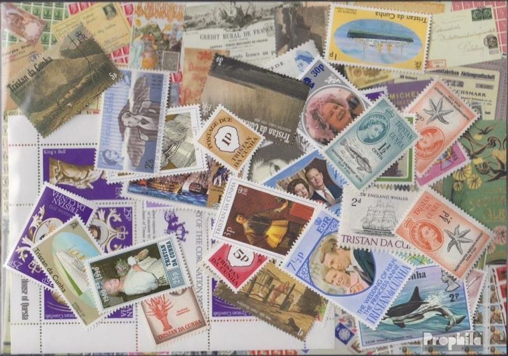 Briefmarken Tristan da Cunha 200 verschiedene Marken