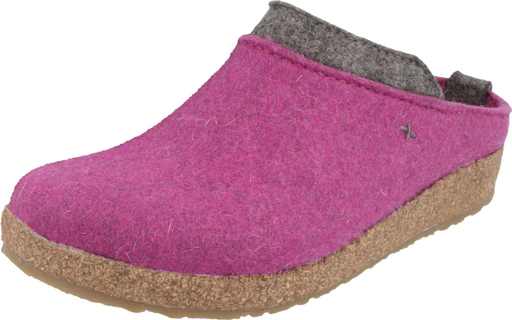 Haflinger Damen Hausschuh mehrfarbiger Filz Pantoffel Grizzly Speed 731099, Größe:38 EU, Farbe:Pink