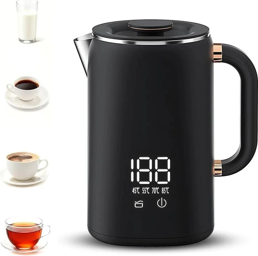 Bouilloire électrique rapide 1,7L inox pour familles et grands buveurs