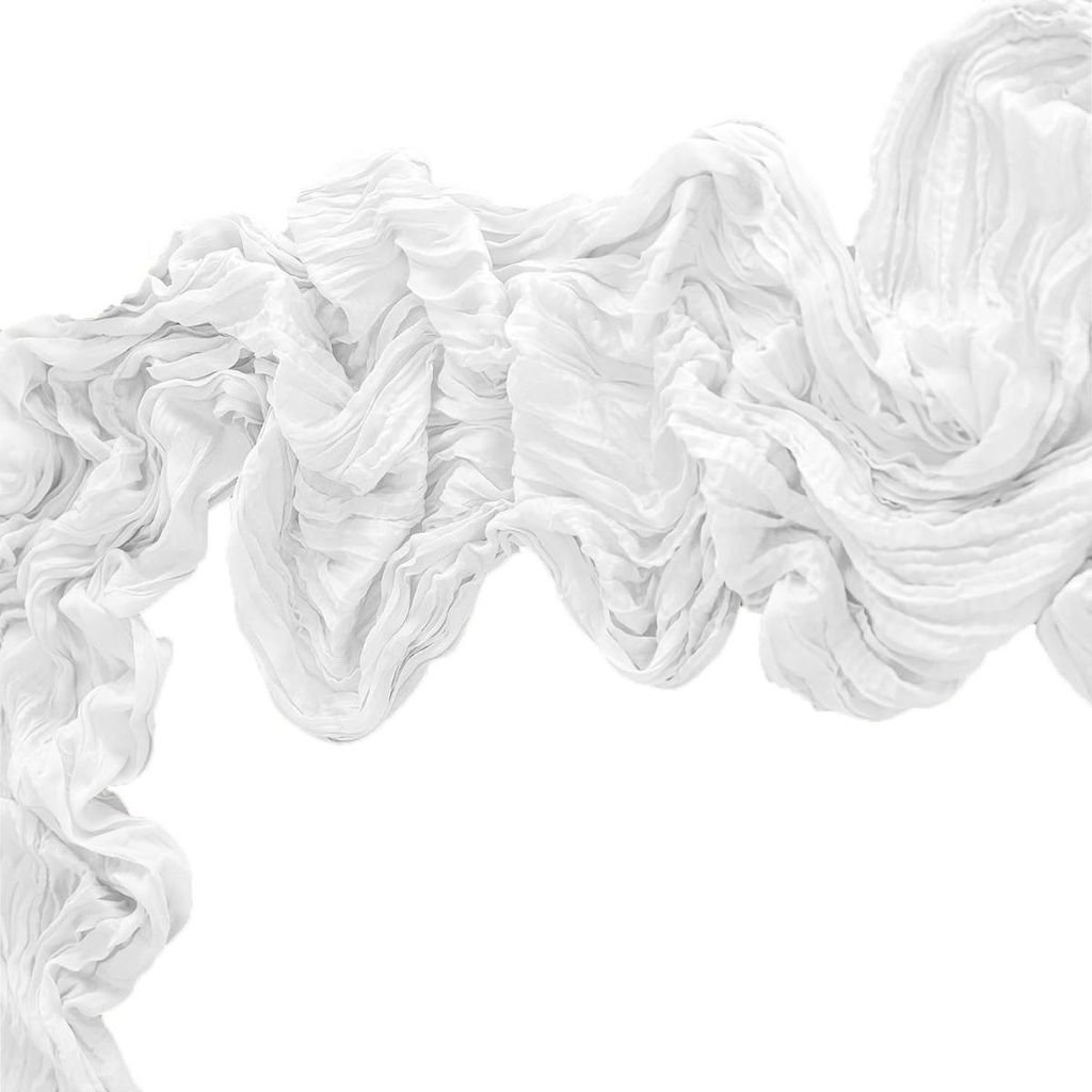 INF Polyester Tischläufer mit Knitteroptik 90cm x 300cm - Party & Hochzeit Weiß