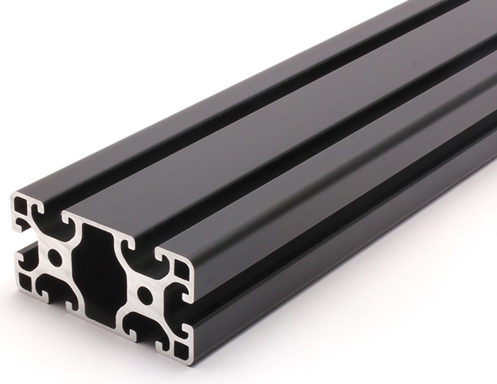 Länge 720mm - Aluminiumprofil schwarz 40x80L I-Typ Nut 8 (leicht). Aluminium Profil 40x80 Alu Profil 40 x 80 Montage- Systemprofil
