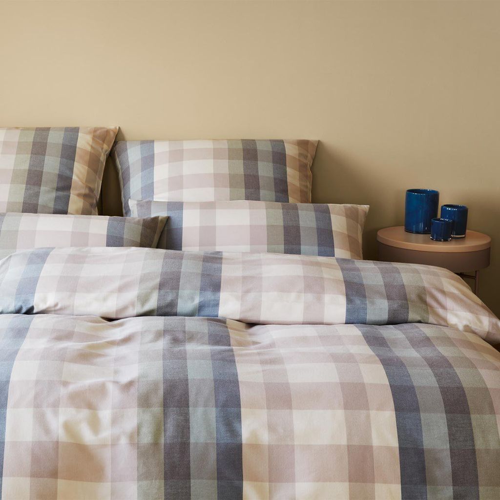 elegante Soft-Flanell-Bettwäsche-Garnitur Glasgow Farbe Salbei-Blau Größe 140x200+70x90