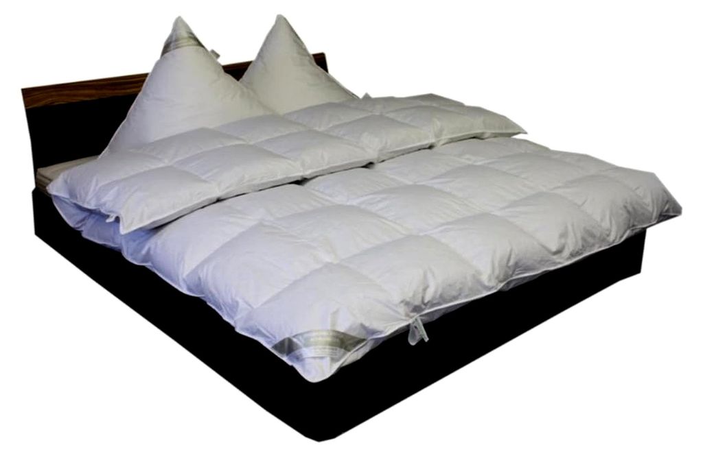Daunenbett 8 cm Hochsteg 6x7 Karo 200x220 cm, 100% Daunen, 1890 Gramm, Winterdecke, Naturprodukt