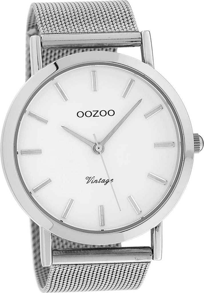 Oozoo Metall Damen Uhr matt Analog Quarzuhr Armband silber Timepieces D2UOC9995A
