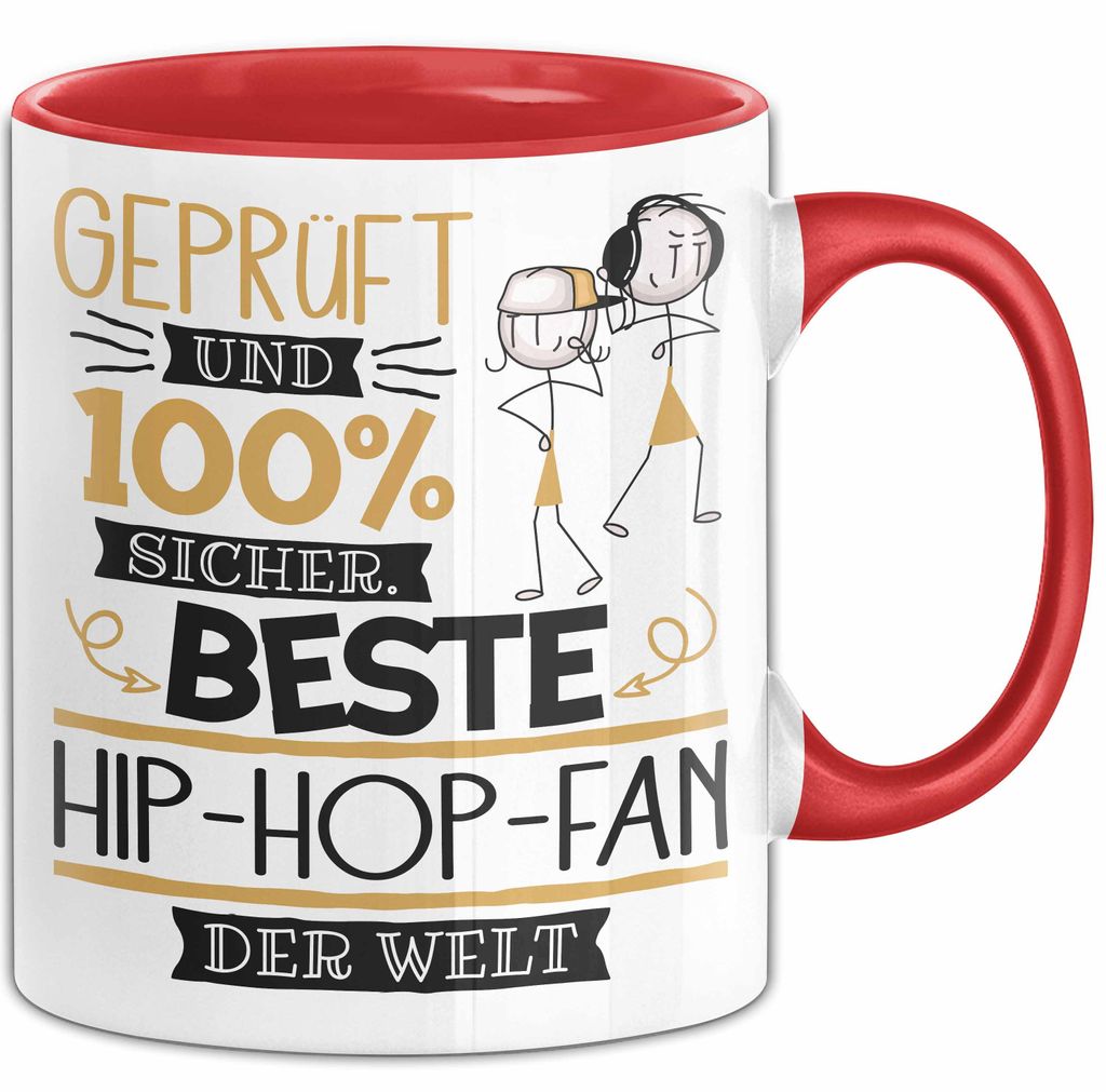 Beste Hip-Hop-Fan Der Welt Tasse Geschenk für Eine Hip-Hop-Fan Und Sicher Geschenkidee Geburtstag Weihnachten (Rot)