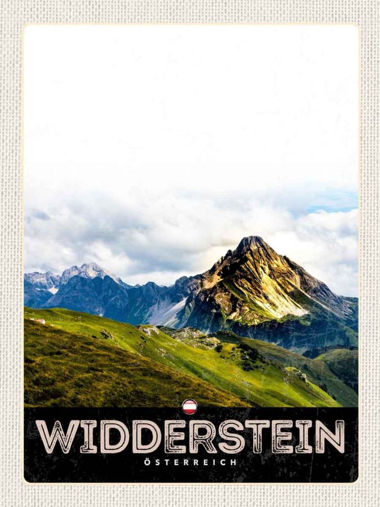 vianmo Holzschild 40x30 cm Widderstein Österreich Berge Natur Bildmotiv Reisemotiv Europa