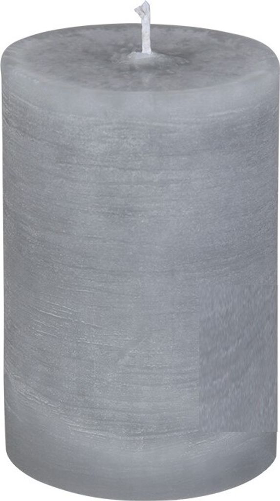 Rustic Stumpenkerze Stumpen Kerzen durchgefärbt Mittel Grau 10 x 6 cm, 1 Stück