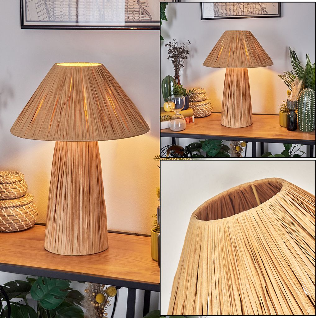 Ivrea Tischlampe aus Metall/Papier in Beige/Natur
