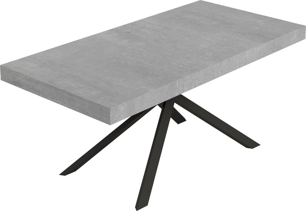 Niket Ausziehtisch 180/284x90 cm Beton Anthrazit Beine