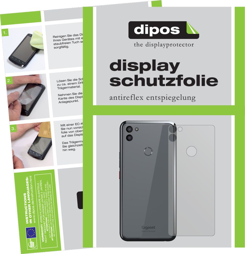 2x Schutzfolie für Gigaset GS5 Rückseite matt Displayschutzfolie Folie Display Schutz dipos