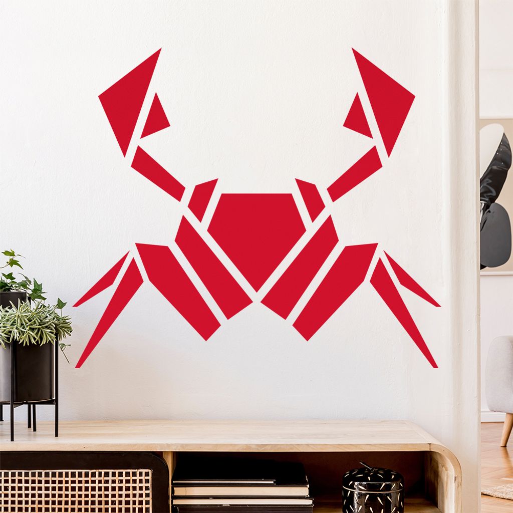 Papierfalten Krabbe Wandtattoo Wandaufkleber Wall Sticker - Dekoration, Küche, Wohnzimmer, Schlafzimmer, Badezimmer