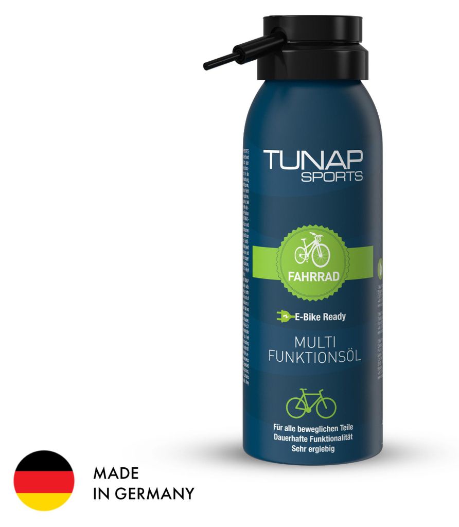 TUNAP SPORTS Multifunktionsöl - 125 ml | Spray für alle beweglichen Teile am Fahrrad | Wartung und Pflege für MTB, Rennrad, E-Bike etc. | Kein Q...
