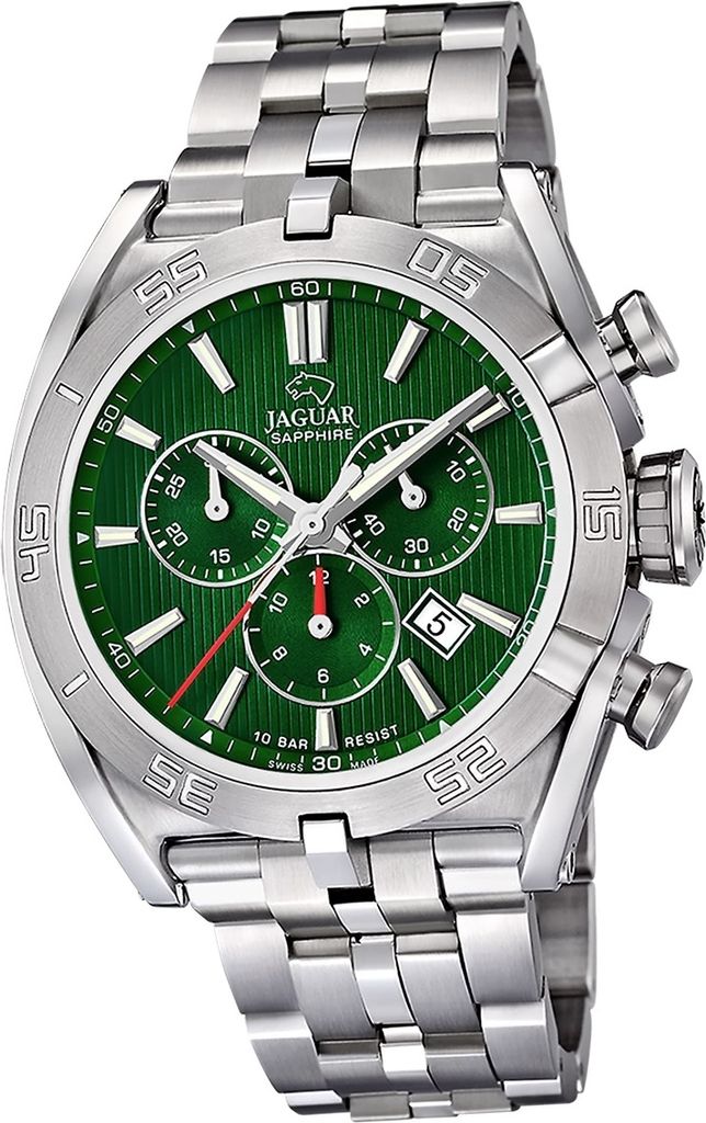 Jaguar Edelstahl Herren Uhr Chronograph Elegant Luxus silber Executive D2UJ852/C