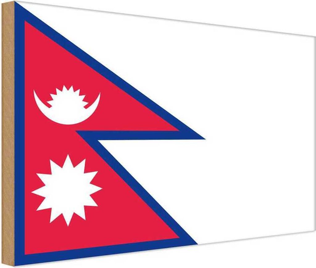 vianmo Holzschild 30x40 cm Nepals Nepal Flagge Fahne Wappen