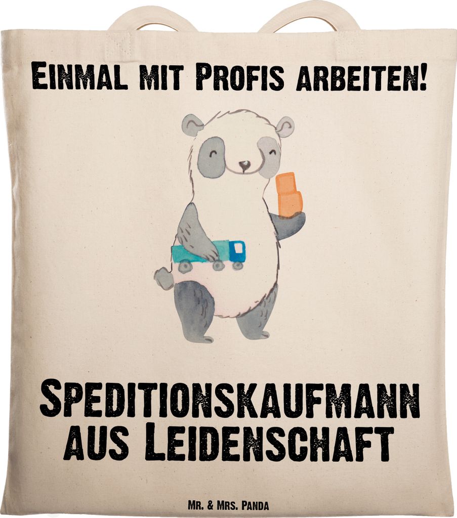 Mr. & Mrs. Panda Jutetasche Speditionskaufmann Leidenschaft - Transparent - Geschenk, Shopping Tasche, canvas, Schultasche, Tote Bag, Jutebeutel