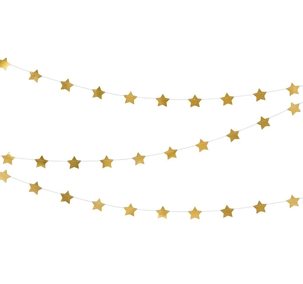Guirlande étoiles or 3,6 m x 5 cm Décoration de fête Image du produit 