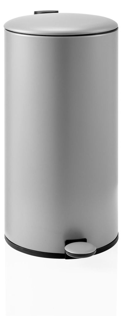 hjh OFFICE Mülleimer 30 Liter CLEAN STEP 2 Abfalleimer Mülltrenner rund für Küche, Büro mit Step-On 60.5 x 33.5 x 29.0 cm