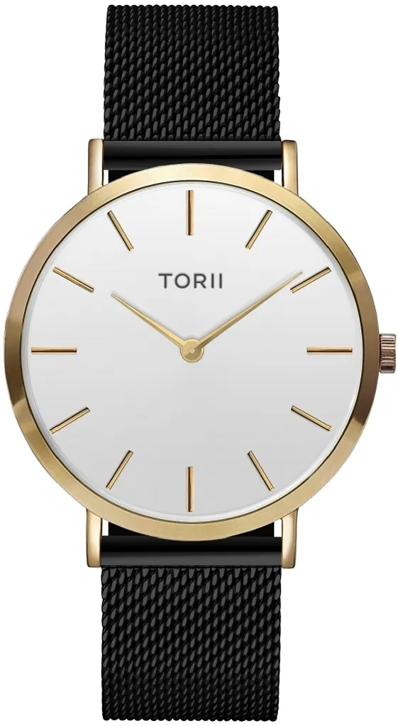 Montre TORII G38BM.WG noire pour femme et homme au design classique