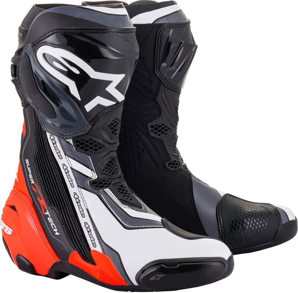 Alpinestars Supertech R Motorradstiefel, schwarz/grau/rot, 45