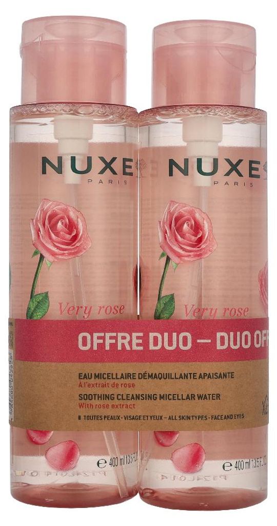 2 x 400 ml Nuxe Very Rose Micellaire Water (twee stuks) Productafbeelding 