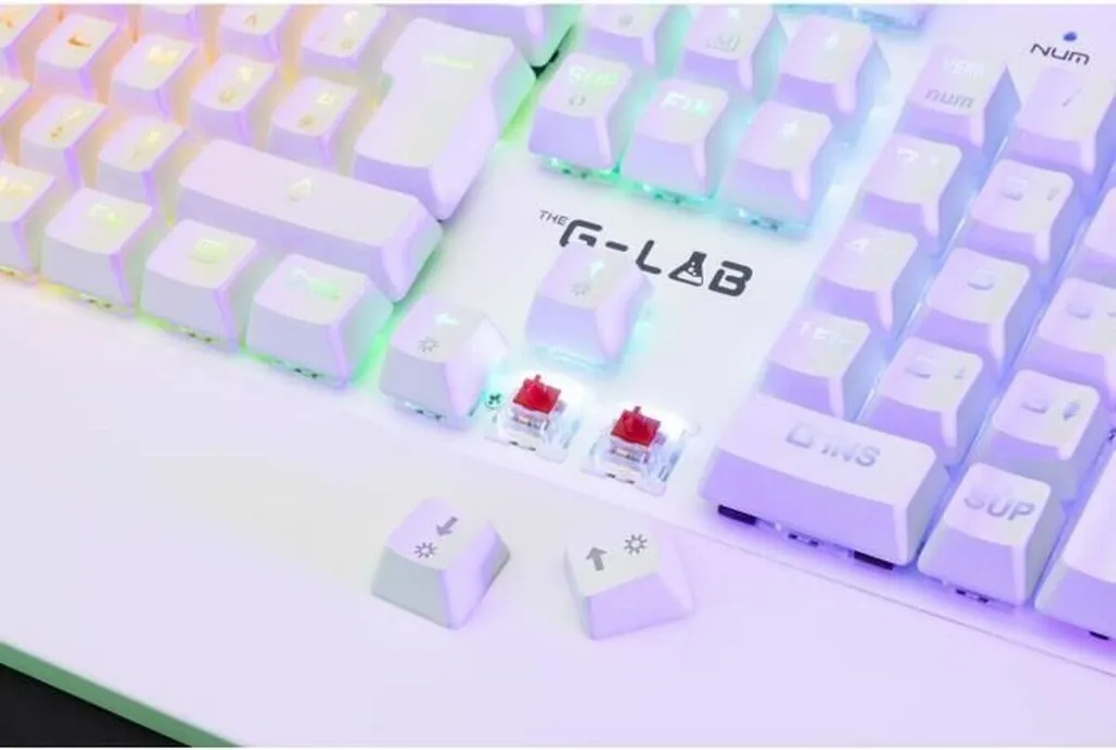 Clavier mécanique The G-Lab KEYZ RUBIDIUM Blanc Azerty pour Gaming - 5