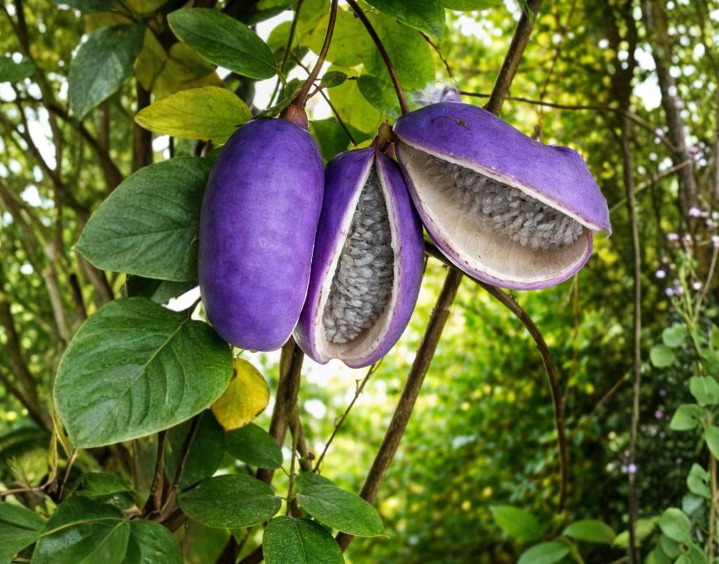 Akebia quinata, faux concombre/baie grimpante, hauteur 80 Image du produit 