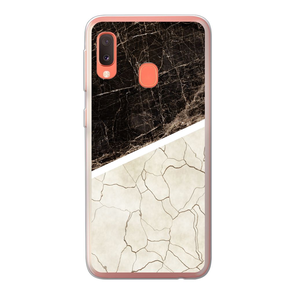 MuchoWow Handyhülle Schutzhülle Hülle für Samsung Galaxy A20e Marmor - Struktur - Abstrakt Silikon Softcase Handy Hülle - Abdeckung