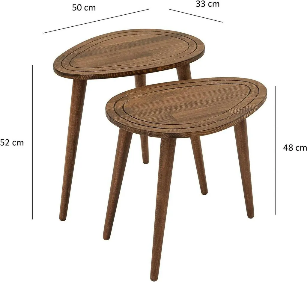 Table basse porte-revues Janequeo en bois de noyer marron chic et compacte
