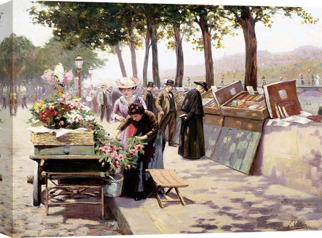 Leinwandbild - Jules Antoine Voirin, The Quays of the Seine, Paris – 60x40 cm
