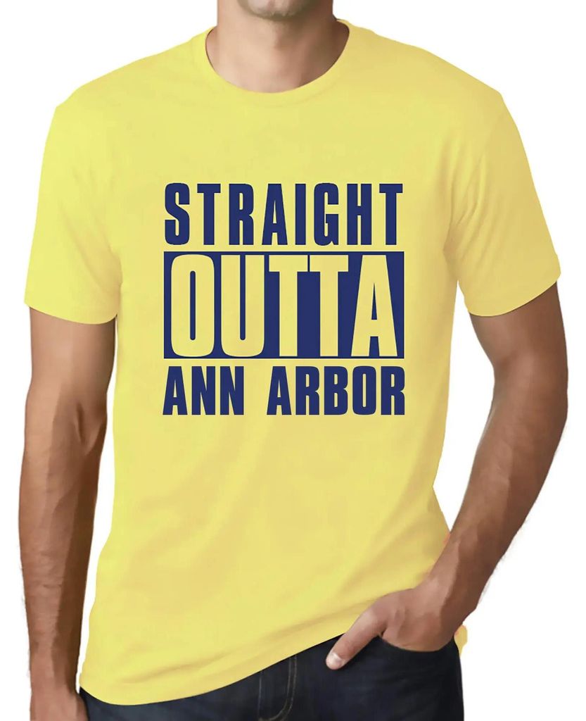 Herren Grafik T-Shirt Direkt aus Ann Arbor – Straight Outta Ann Arbor – Öko-Verantwortlich Vintage Jahrgang Kurzarm Lustige Druck Geburtstag G...