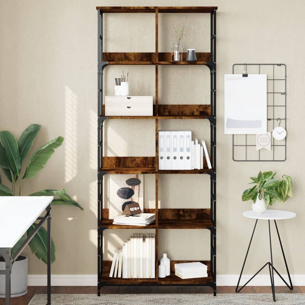 Möbel Bücherregal Räuchereiche 78,5x33x188,5 cm Holzwerkstoff - Bücherregale 835261