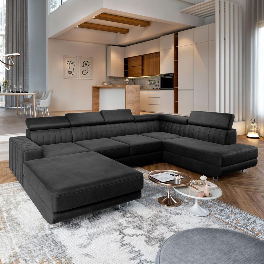 Masseno Ecksofa SIENA R-S mit Schlaffunktion U-Form, Sofa Produktbild 