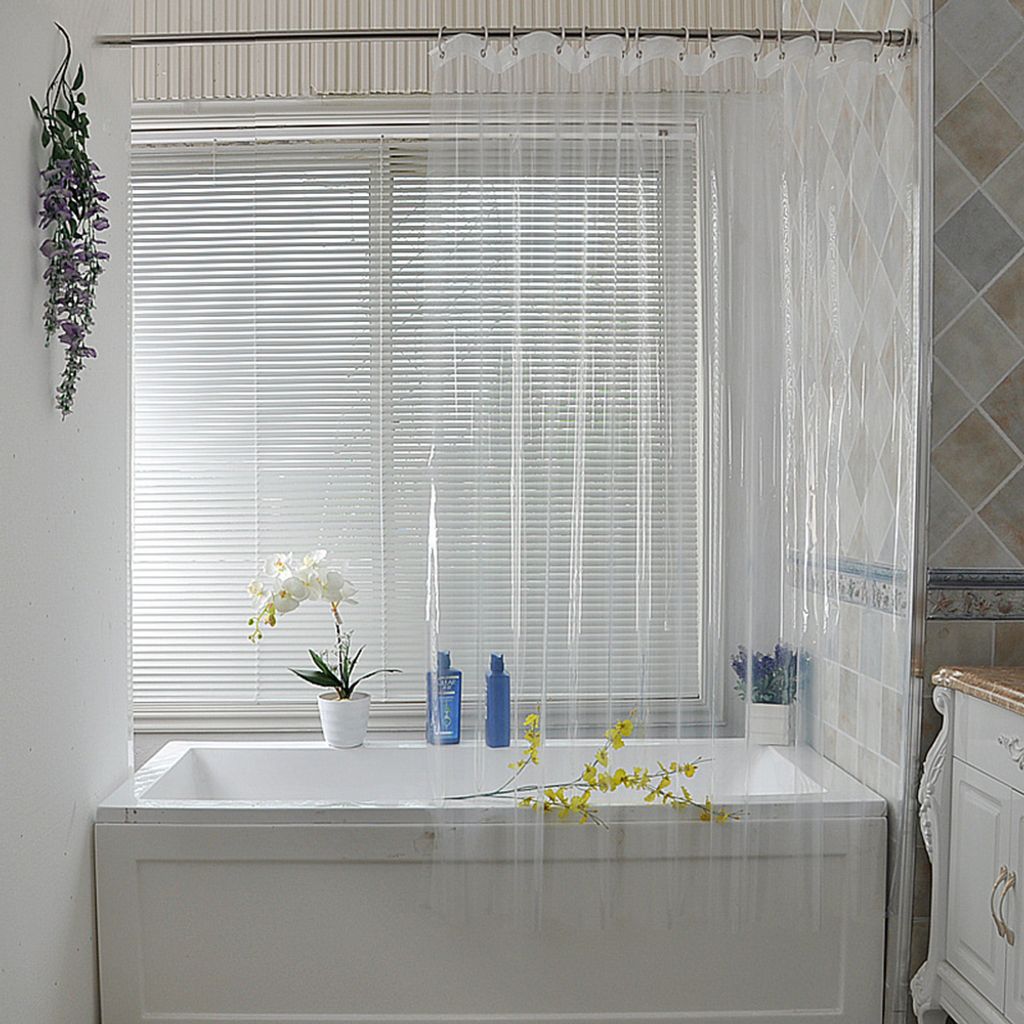 Duschvorhang Badewannenvorhang Badvorhang mit Haken PEVA Transparent Wasserdicht 