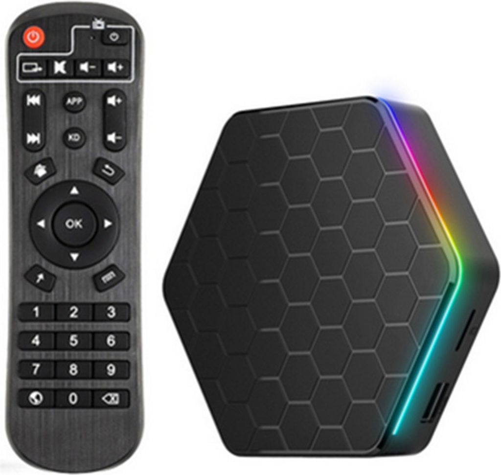 ZELURXX Android 12.0 Smart TV Box, Quad-Core, 4K Media Player, 6K-Dekoration H.265 VP9, Dual Band, WiFi6, BT5.0 Digital, Schwarz, 4GB/128GB