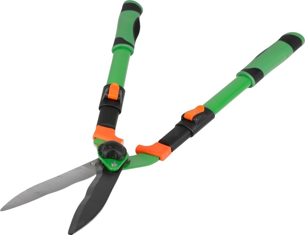 Teleskop-Heckenschere mit Wellenschliff ausziehbar Gartenschere Strauchschere