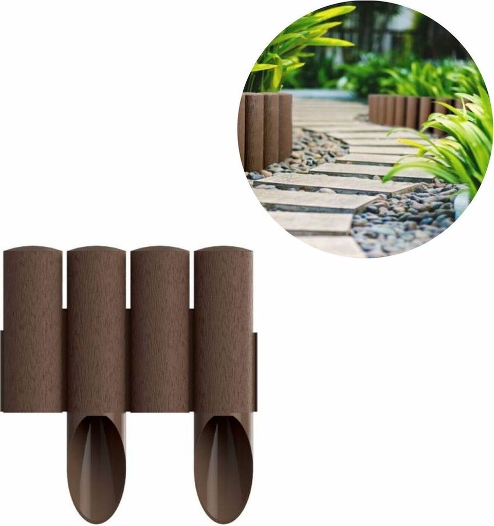A product image showing a garden border and a lifestyle shot of the border in use.