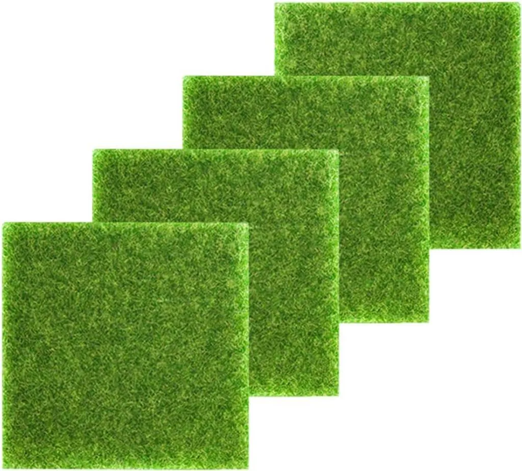 Gazon synthétique miniature pour micro-paysage - Pack de 10 dalles 15cm - 4