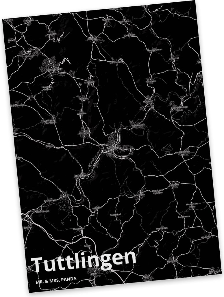 Mr. & Mrs. Panda Postkarte Tuttlingen - Geschenk, Grußkarte, bildkarte, Ansichtskarte, Stadt Dorf Karte Landkarte Map Stadtplan, Ansichtskarten, P...