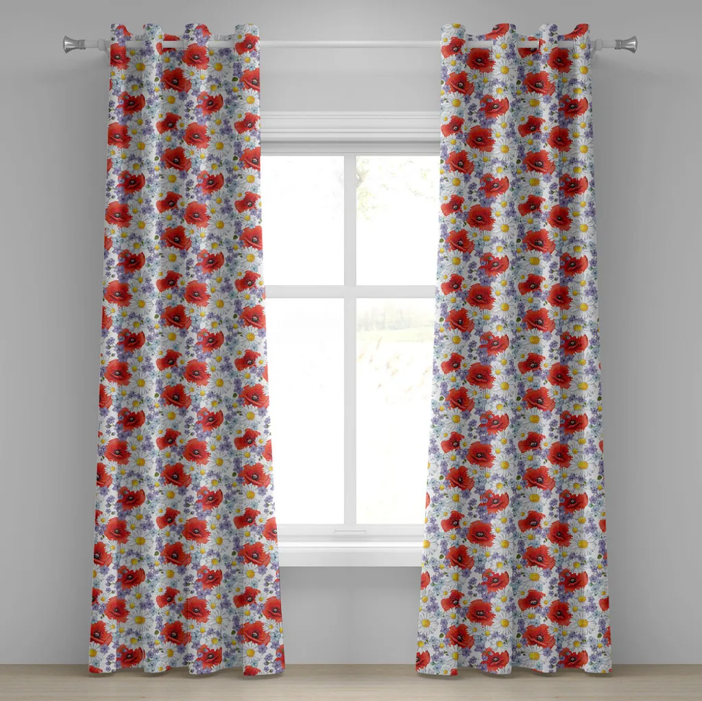 Tenda Naturale ABAKUHAUS - Fiori di Campo Viola e Margherite 280x225